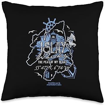 Islay Whisky - The Peat Of My Heart Whiskey Fan Whisky Fan Design Islay The Peat of My Heart Scotch Throw Pillow, 16x16, Multicolor