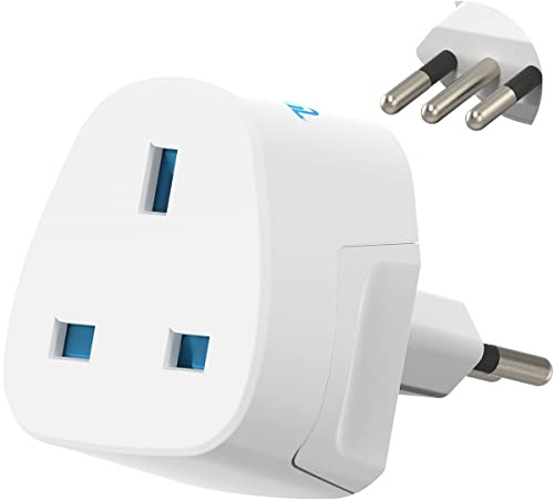 MyTravelPal UK to Italy Plug Adapter | UK Safety Standards Travel Adapter | Italian Travel Adaptor for use in Italy, Chile, Vatican City & More | Type L UK to Italy Plug Adapter