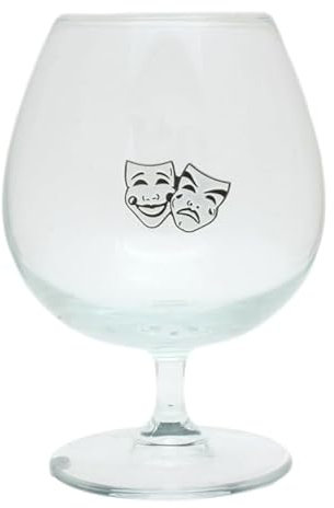 Comedy and Tragedy Brandy Cognac Glass Gift 25 Oz Gift Boxed 663