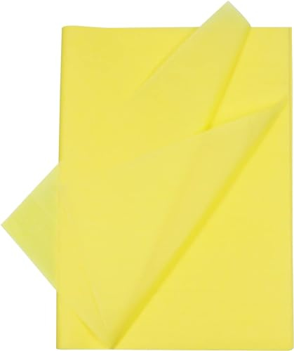 100 ark 50 x 30 cm silkespapper presentpapper för presentpåsar, födelsedagsfest, bröllop, gör-det-själv hantverk (gul)