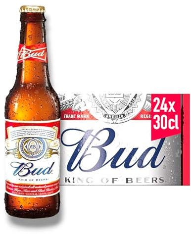 24 x 0,33l Bud Bier- Das amerikanische Original mit 5% Vol.- King of Beer inklusive Haus der Biere Berlin Bierdeckel