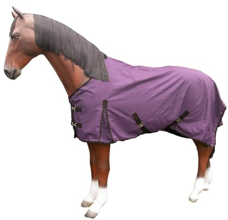 Brama-West Regendecke Pferd Rain - Weidedecke mit Fleece Futter - 600DEN - Wasserdicht - Lila - Gr. 135cm