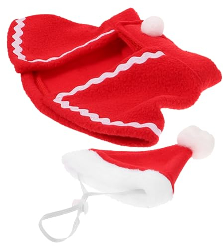 BESPORTBLE Haustiermütze Und Schal Für Hunde Und Katzen Fleece-Material Weich Und Bequem Rot s Weihnachtskleidung Cosplay-Party-Requisiten Haustier-deko-Accessoires