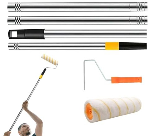 Painters - Farbrollerverlängerung, tragbare ausziehbare Malerei | Abnehmbare Farbe Teleskop mit Farbrollerpinsel, langer Farbroller Wandmalerbedarf für Decke, Handwerk