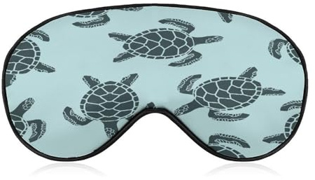 Lustige Schlafmaske, süße Schildkröte (4), Seiden-Augenmaske mit verstellbarem Riemen, Schlaf-Augenschutzmaske für Frauen und Männer, Reisen, Nickerchen, Meditation