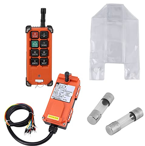 Gearwell Hoist Remote Control System,24V DC Hoist Crown Block 1 Speed Radio Control System Remote Controller and Receiver Set with Battery Voltage Alarm