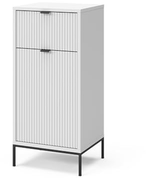 Vicco Badschrank Eliza, Weiß, 40 x 87 cm | mit Tür und Schublade, zur Aufbewahrung im Badezimmer oder zur Kombination mit Eliza