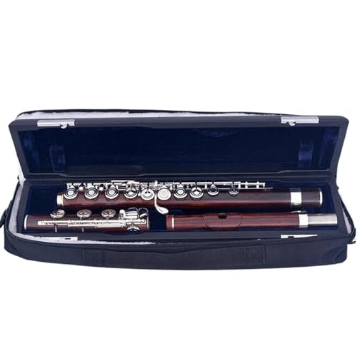 Professionelle Querflöte Professionelle Redwood-Flöte 17 Offene Löcher Versilbert Mit E-Tonart