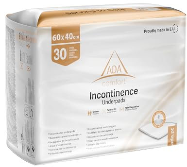 ADA Confort | Empapadores, Protector, salvacamas, para incontinencia Adulto , Hombre y Mujer | 60x40cm, 30 Unidades (1 Embalaje)