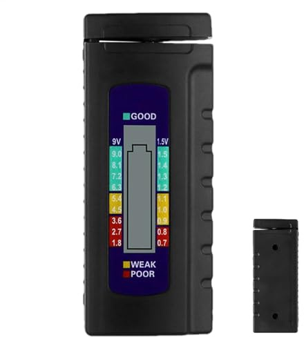 Household Battery Life Tester - Portable Battery Tester with LCD Display | Accurate Battery Checker for AAA, AA, 9V, 1.5V, Compact Battery Test Meter, Handy Battery Analyzer for Everyday Use