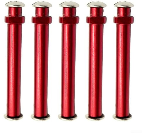Hasaller Angelrolle Griff Knauf Schaft Pin Set aus Aluminiumlegierung für Daiwa Spinner Baitcast-Rollen, 5 Stück (5 Stück rot)