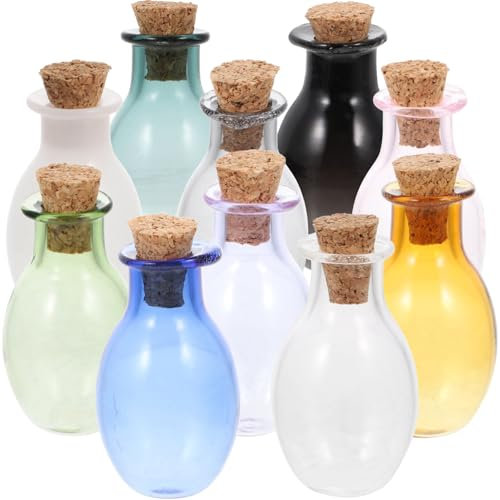 Amosfun 3 Set Mini Bottiglia Di Bottiglie Infusore Bottiglia Per Bere Vasi Da Farmacia Vaso Del Cuore Idro Mini Bottiglia D'acqua Desiderando Vaso Dei Desideri Bicchiere 10 Pezzi * 3