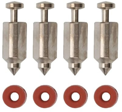 BE-TOOL 4-teiliges Vergaser-Schwimmerventil-Nadelsitz-Set, Stianless-Stahl-Mäher, Motorreparaturzubehör, kompatibel mit Paragon 398188, 281144, 299096 Rasenmäher