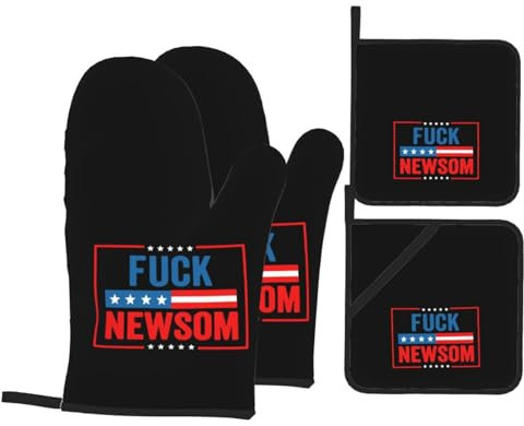 Mitaines De Four Putain Newsom Antidérapant Kitchen Mittens Professionnel Maniques Cuisine pour Cuisson Four Femmes,4 Pièces