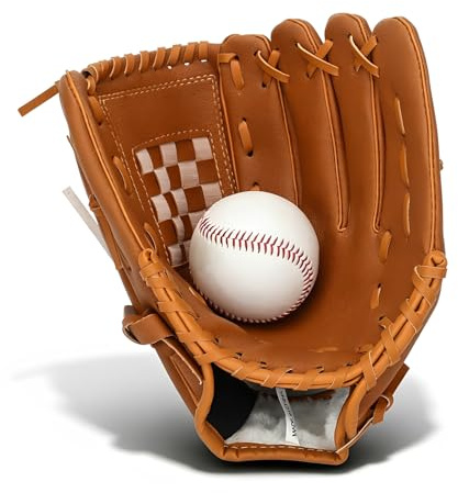 Links-Hand Baseballhandschuh, Hochwertiges PU-Leder, Sofort einsatzbereit, Verstärkte Nähte, Ergonomische Passform für Erwachsene Jugendliche, Baseball Softball Handschuh Right Hand Throw