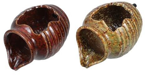 MAGICLULU 2 Stück Tontopf Mit Zirkulierendem Wasser Innenwasserfall Brunnenspucker Brunnenornamente Kessel Wasserfallbrunnen Drinnen Wasserfontänen Wandbrunnen Im Freien Blasennebler Keramik