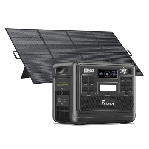 FOSSIBOT NEW F2400Black Portable Power Station (F2400Black+SP420)