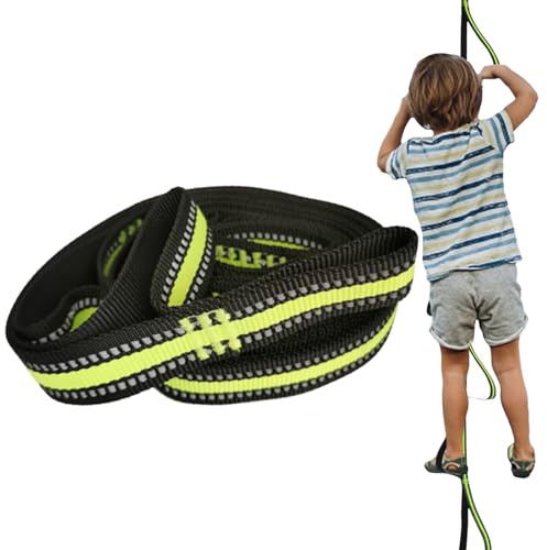 Générique Échelle de Corde pour Les - Corde d'escalade pour Les | Swing Fôr Kid | Échelle d'escalade | 7 Pas de montée en Boucle de Pied Ascension | Sangle de montée à Plusieurs usages avec CR