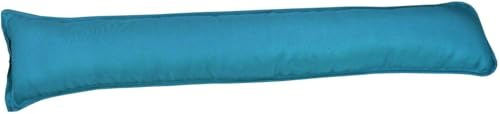 Ultra Soft Plain Fabric Door Draught Stopper | Hollowfibre Filled Draft Xmas Excluder for Windows & Hallways|Energy Saver (Teal)