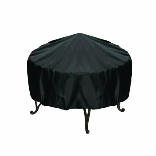 Funda impermeable para parrilla de barbacoa, tela Oxford 210D, a prueba de polvo y viento, resistente a los rayos UV, protección para patio al aire libre para hoguera redonda y parrilla (204 x 60 cm)
