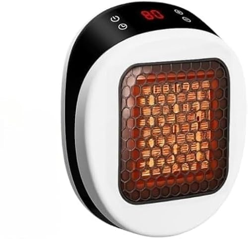 Sparsame Wandheizung, Mini Keramik Heizlüfter 600 W mit Fernbedienung, leiser heizlüfter steckdose 15–32 ℃, 1–12 h Timer, effiziente Zusatzheizung für einzelne Räume statt volle Zentralheizung (White)