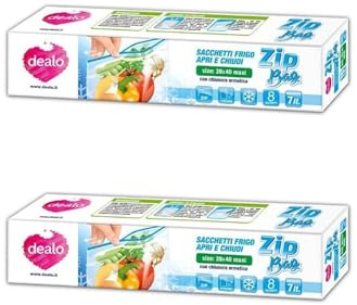 Sacchetti Freezer 28x40 cm – Set da 2 Confezioni, Sacchetti Congelatore per Alimenti, Buste Freezer Grandi Trasparenti Resistenti