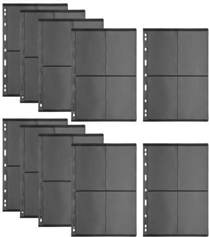 SOLUSTRE 10 Hojas de Álbum para Sellos de Doble Cara en Pvc Negro, Inserciones para Colección de Monedas y Postales, Diseño Elegante y Funcional para Organizar