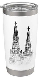 Catedral de Colonia Vintage Köln Skyline Colonia Vaso térmico de acero inoxidable de doble pared
