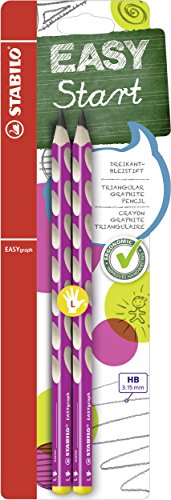 STABILO EASYgraph - Matita Ergonomica triangolare - per Mancini - Rosa - Pack da 2 - Gradazione HB