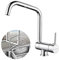 GRIFEMA GRIFERÍA DE COCINA-G4004 | Küchenarmatur - Wasserhahn Küche zur Vorfenstermontage, Hoher Auslauf(290mm) | Einhand-Spültischbatterie, vor fenster, 360° Schwenkbar, Chrom