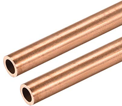 sourcing map 2 Stück 300mm Länge Kupferrohr 6mm Außendurchmesser, Nahtlose Gerades Rohr 1mm Wandstärke, Kupfer Rundrohr für Industrie Bauwesen Garten Haushalt Bastelarbeiten Dekoration