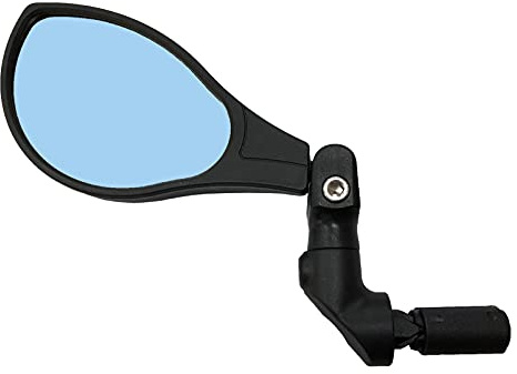 Hafny 2021 NEW Bar End Bike Mirror, HD Automotive Grade Glass Lens, Large Surface, Shatterproof, Multi-Angle Adjustable, E-Bike Mirrors, (HF-M902LB-FR08 (Left Side, Blue Glass))