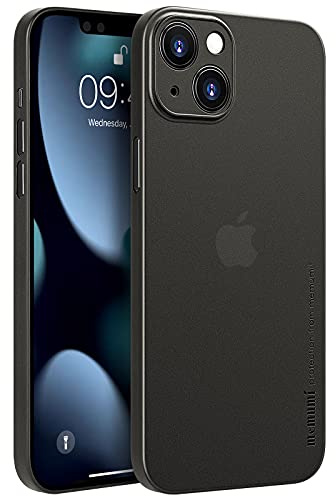 memumi [Versión de Actualización Funda para iPhone 13 Mini Ultra Delgado Revestimiento Mate [Ultrafino 0.3mm] Anti-arañazos Protector Carcasa para iPhone 13 Mini Case Negro Translúcido