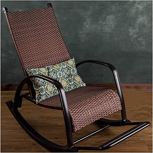dtkmkj PE Rattan Schaukelstuhl Erwachsene Ältere Schlafzimmer Wohnzimmer Garten Hof Freizeit Lounge Chair 100x96x52cm