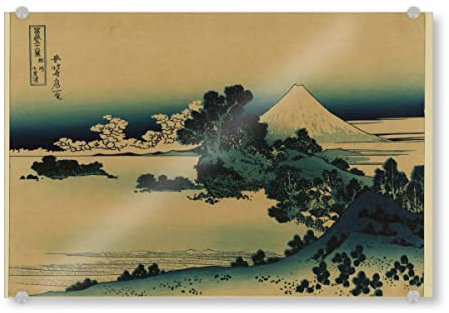 artboxONE Acrylglasbild 30x20 cm Natur Shichirigahama-Strand - Bild katsushika Hokusai Asien Berge