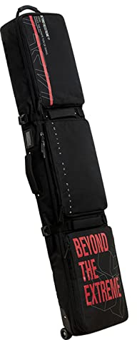Multifunktions-Doppel-Snowboardtasche mit Rolle, große Kapazität 600D wasserdichte Polsterung, Skitasche, Nass- und Trockentrennung, Skischuhe mit Mehreren Fächern und He
