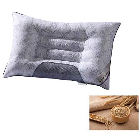 DUNSBY Almohada Almohada Semi-magnética alforfón Almohada for el Cuello ortopédico Transpirable Cassia Salud Cervical como la Lavanda Almohadas Bedding Almohadas (Color : Buckwheat)