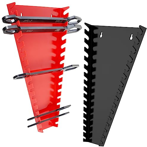 Deuson 2 llaves inglesas, organizador de almacenamiento de llaves de plástico, para armarios, herramientas, soporte estándar, herramientas de almacenamiento, llaves de garaje, para 5 mm hasta 27 mm