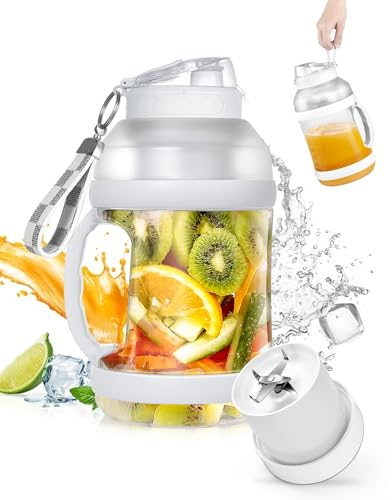 Mixeur Portable, UTEBIT 2000 ml Gourde Mixeur Rechargeable USB avec 6 Lames pour Smoothie/Milk-shake/Fruits, Mini Blender Sans Fil pour Sport Camping Fitness