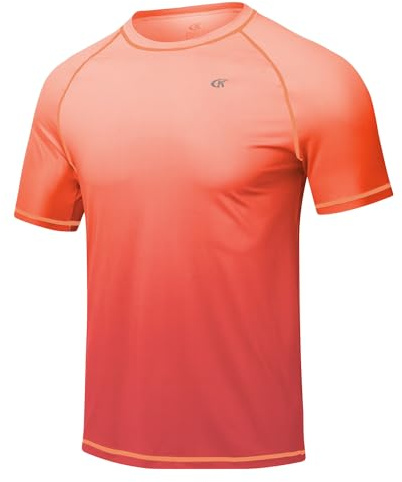 Huayuzh Herren UV Shirt Rashguard T-Shirt Schwimm Shirt Schnelltrocknend Leicht Atmungsaktiv Surfen Angeln Wandern Top