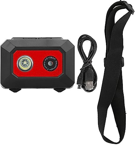 Cámara Deportiva Super HD 1080P DV, Videocámara de Acción Monta en la Cabeza con Grabadora DVR, Cámara Principal para Fotografía Al Aire Libre, Hogar y Viajes (Negro Rojo)