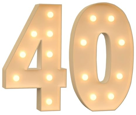 Numéro lumineux de chapiteau lumineux de 120 cm pour 40e anniversaire, mariage, anniversaire de bébé, décoration de fête