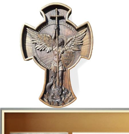 Engelsfiguren – St. Michael Erzengel Harz dekorative Statue | Sammlerstück Battle Angel Skulptur, Haushalt Ornamente für Bauernhaus Kamin : Engelfiguren, Harzmaterial
