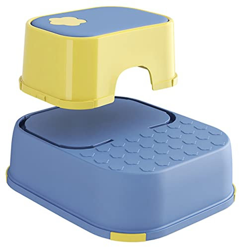 JOINPAYA Tritthocker für Kleinkinder Tritthocker für Jungen und Mädchen für Badezimmer Küche Doppelschichtig Gelb Trainingshocker