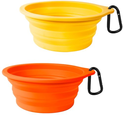 PetBonus Gamelle Pliable Silicone pour Chien, Bols d’Eau Voyage pour Chiens | 1000ml, sans BPA, lavable lave-vaisselle, bol extensible et portable pour chats et chiens, gamelle pour nourriture et camping