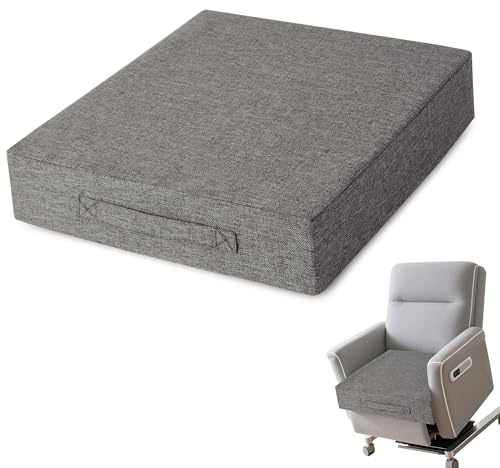 AddGrace Recliner Cushions for Elderly Thick Seat Cushion 20x20x4 Chair Pads with Non Slip Backing and Washable Cover for Couch Armchair Chairs Light Grey