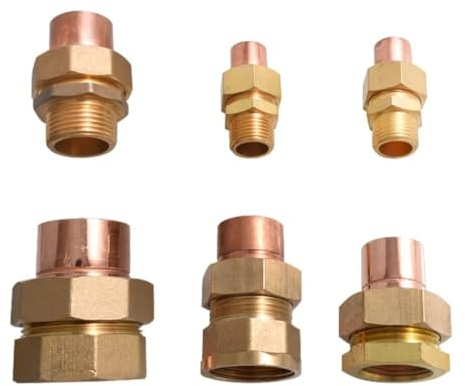 Raccordo for tubo in ottone e rame con attacco for saldatura a saldare, 1/4-3 BSP maschio femmina x 8-76mm, attacco for tubo for aria condizionata(Female,1L2 BSP TO 16MM_BSPP)