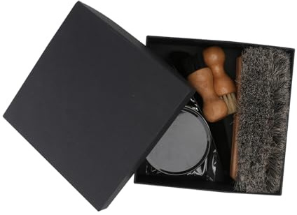 VERDANVERSE Kit de Brosses Chaussures Cirage pour Entretien Cuir Portable et Outils Durables pour Polissage et Chaussures Cuir Complet de Maintenance