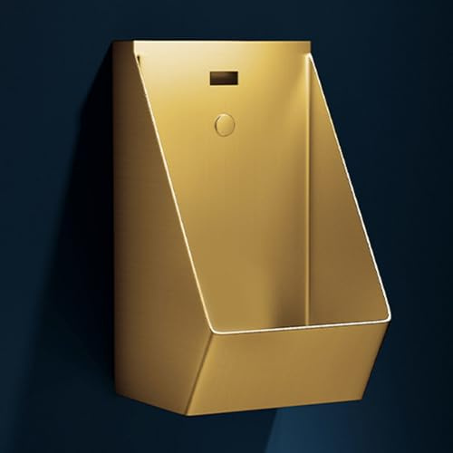 LXPINGMM Urinoir à capteur Mural, urinoir à capteur Automatique en Acier Inoxydable 304 pour Salle de Bain pour Hommes, urinoir Commercial Anti-odeurs, pour Utilisation dans Les Maisons Gold