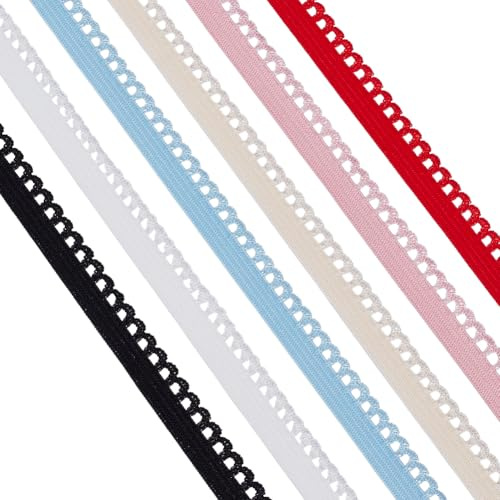 GORGECRAFT 48 m Elastische Spitzenborte In 6 Farben 10cm Breit Mit Blumenmuster Dehnbares Spitzenband Borte Für Dessous Häkelarbeiten DIY Nähprojekte Kleidung Geschenkverpackungen Haarbänder Hochzeite